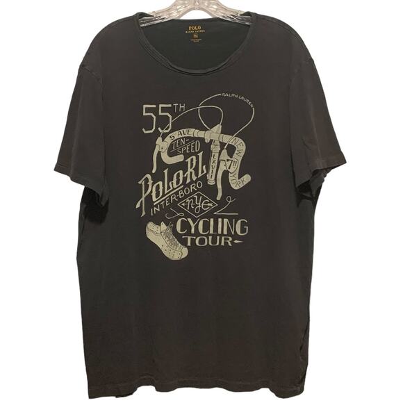 Vtg POLO RALPH LAUREN XL T-Shirt 55th Inter-Boro Ten-Speed Cycling Tour Faded - Picture 2 of 8